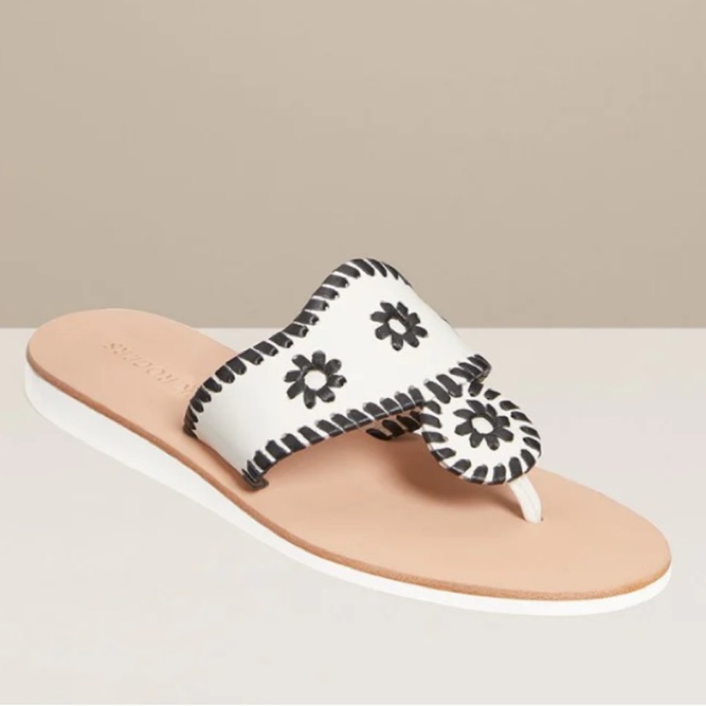 Jacks Demi Wedge Sandal - Bone & Black